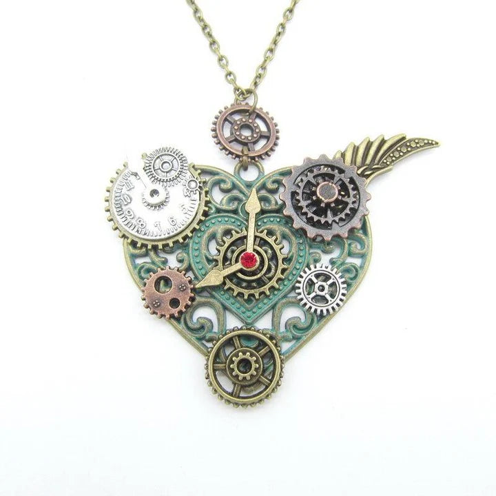 Steampunk-Anhänger Kupferherz
