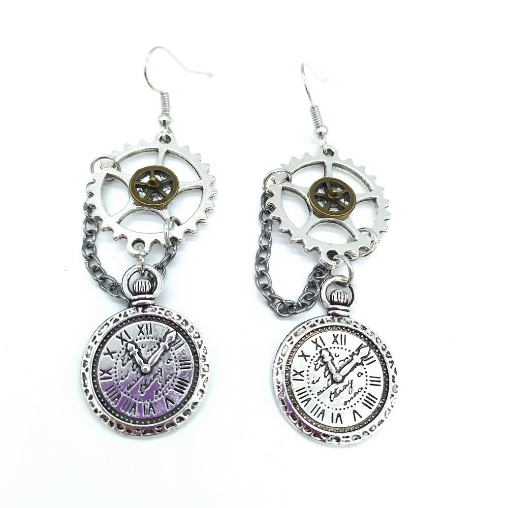 Steampunk-Ohrringe Uhr