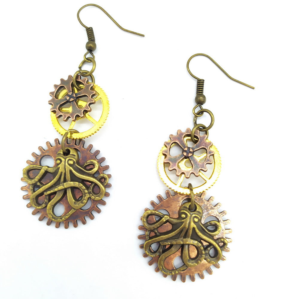 Steampunk-Oktopus-Ohrringe