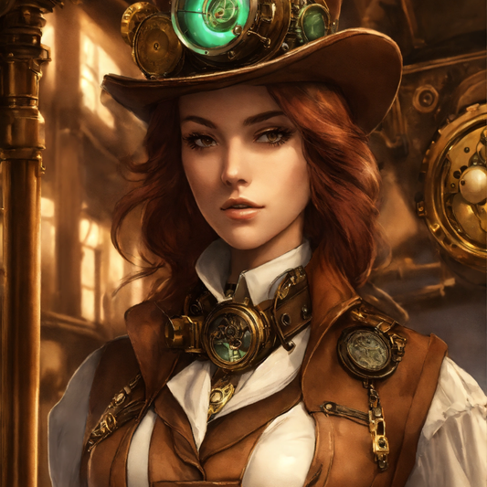 Eine Reise ins Herz einer Steampunk-Stadt: ein magisches und retrofuturistisches Universum