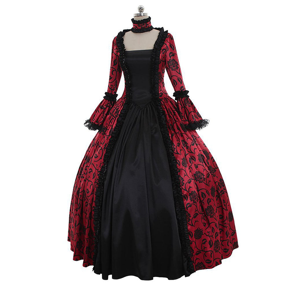 Rotes viktorianisches Steampunk-Kleid