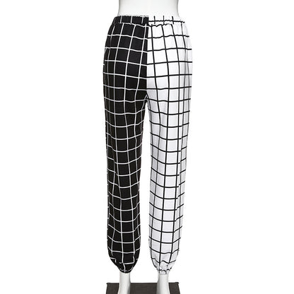 Gothic-Hose für Damen, schwarz-weiß