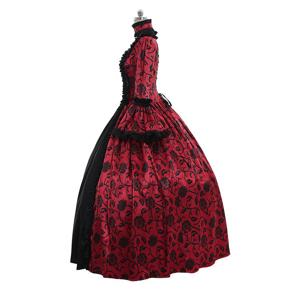 Rotes viktorianisches Steampunk-Kleid