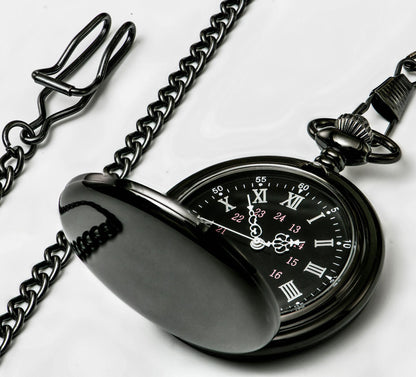 Schwarze Herren-Taschenuhr