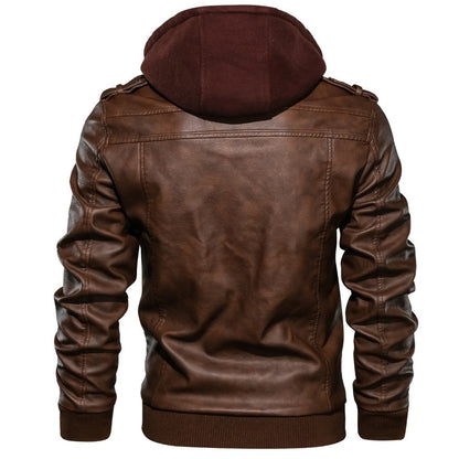 Herren-Kapuzenjacke aus Kunstleder