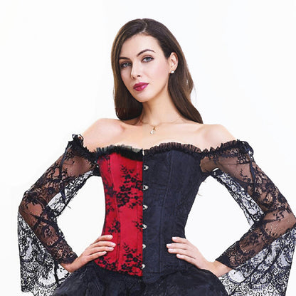 Zweifarbiges Steampunk-Gothic-Kleid