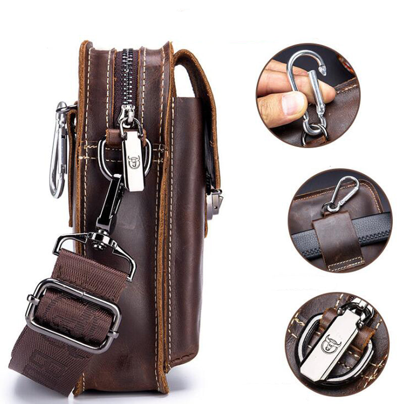 Lederschultertasche für Herren