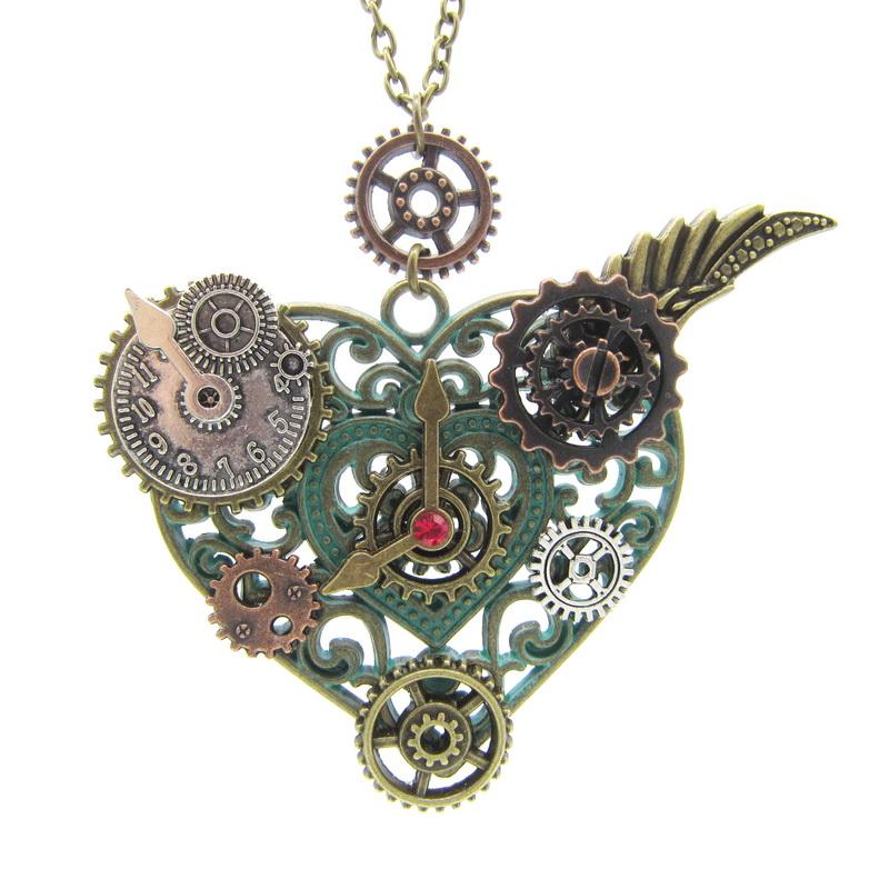 Steampunk-Anhänger Kupferherz