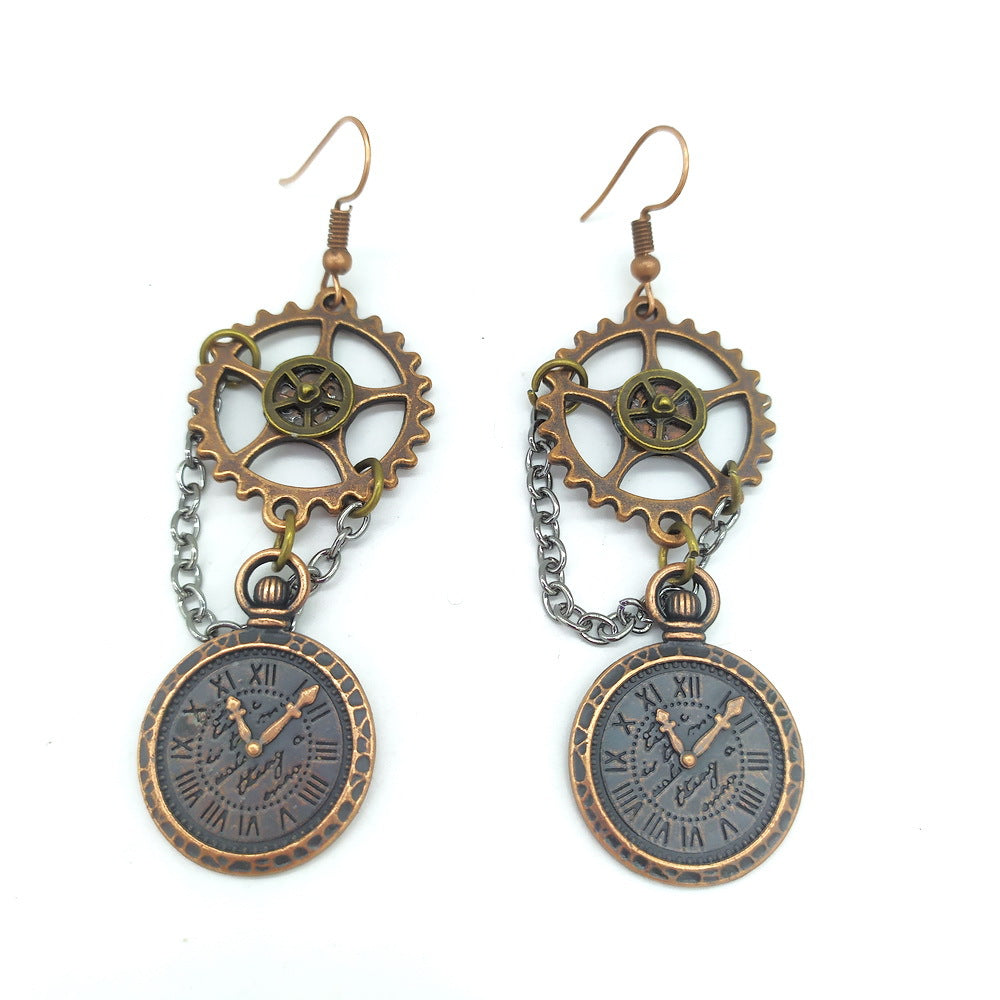 Steampunk-Ohrringe Uhr