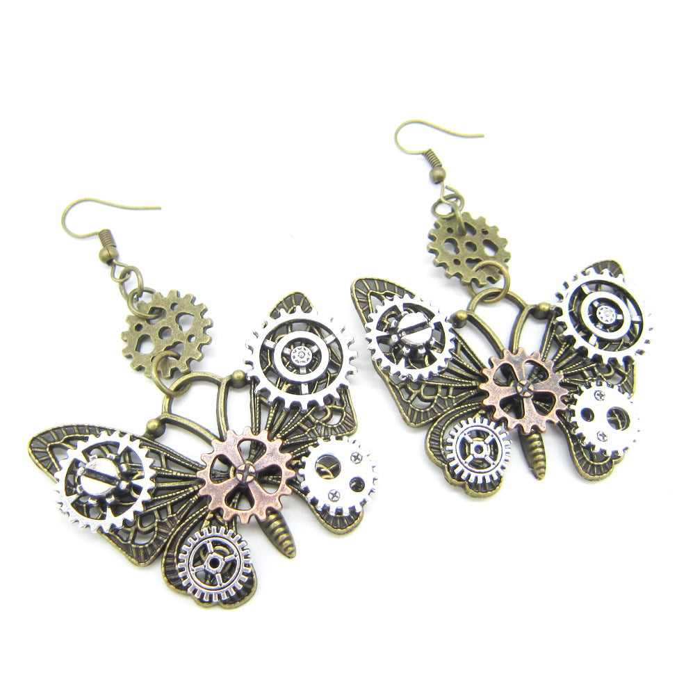 Steampunk-Schmetterlingsohrringe