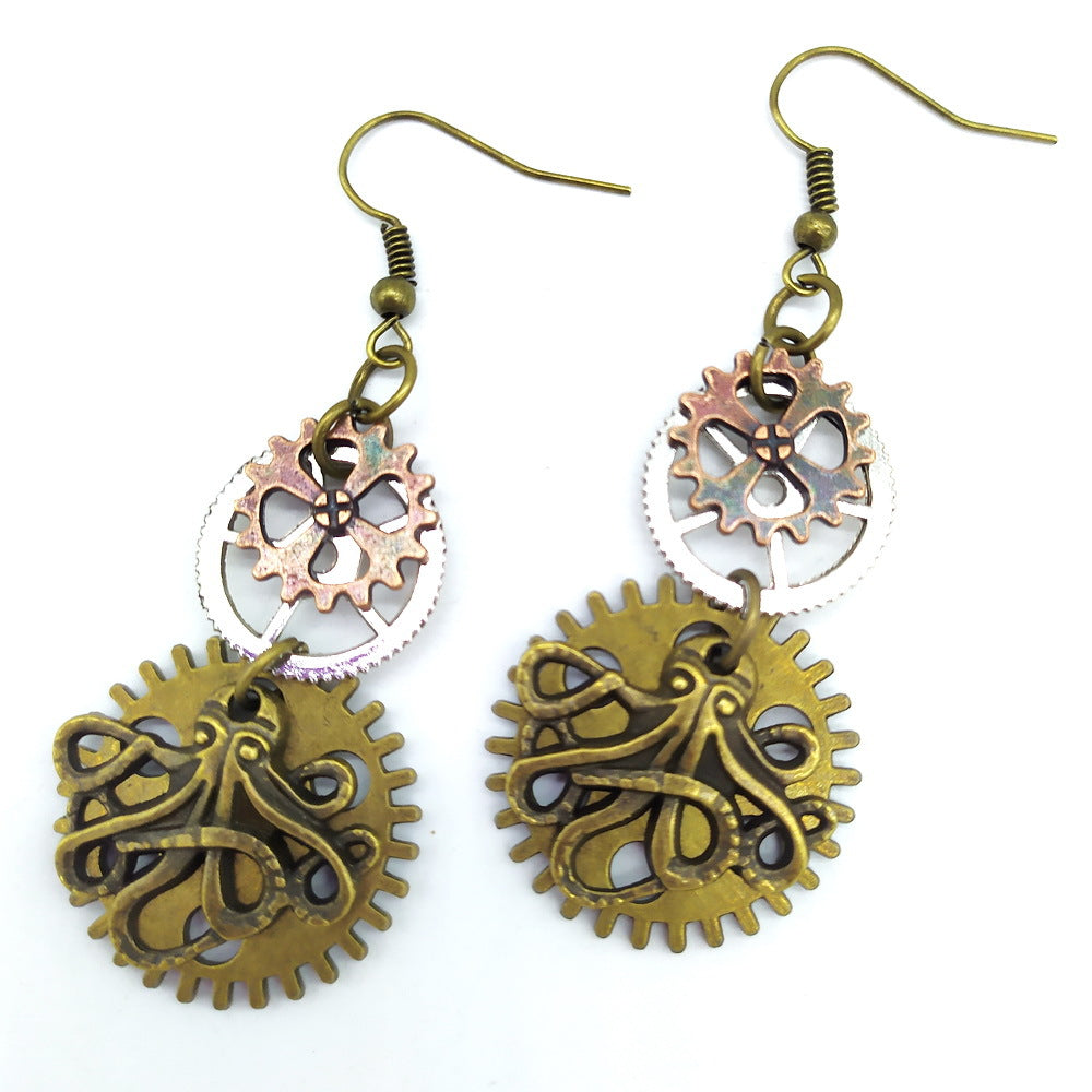 Steampunk-Oktopus-Ohrringe