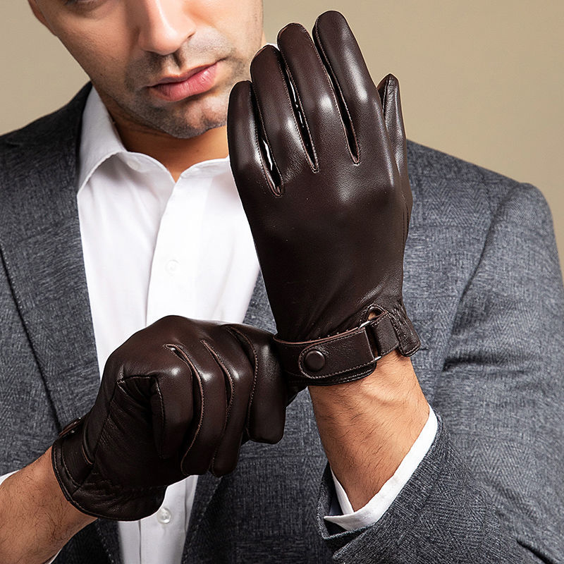 Braune Lederhandschuhe für Herren
