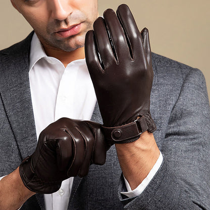 Braune Lederhandschuhe für Herren