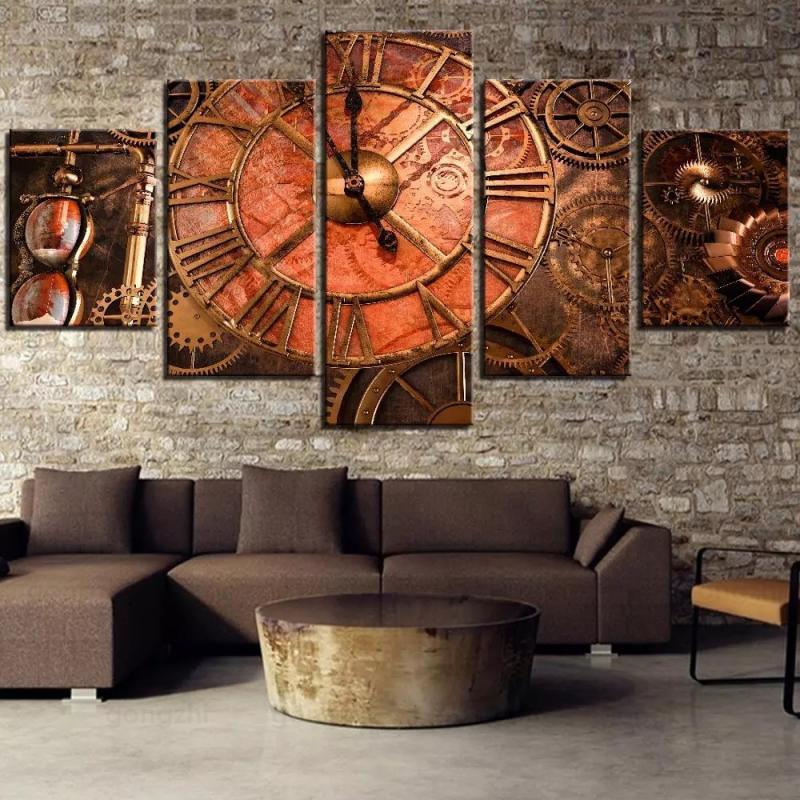 Steampunk-Gemälde mit Uhr