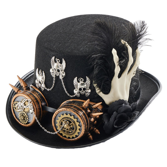 Steampunk-Totenkopfhut
