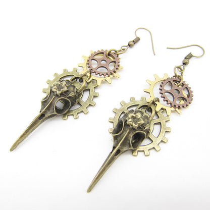 Steampunk-Rabenohrringe