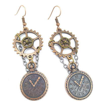 Steampunk-Ohrringe Uhr