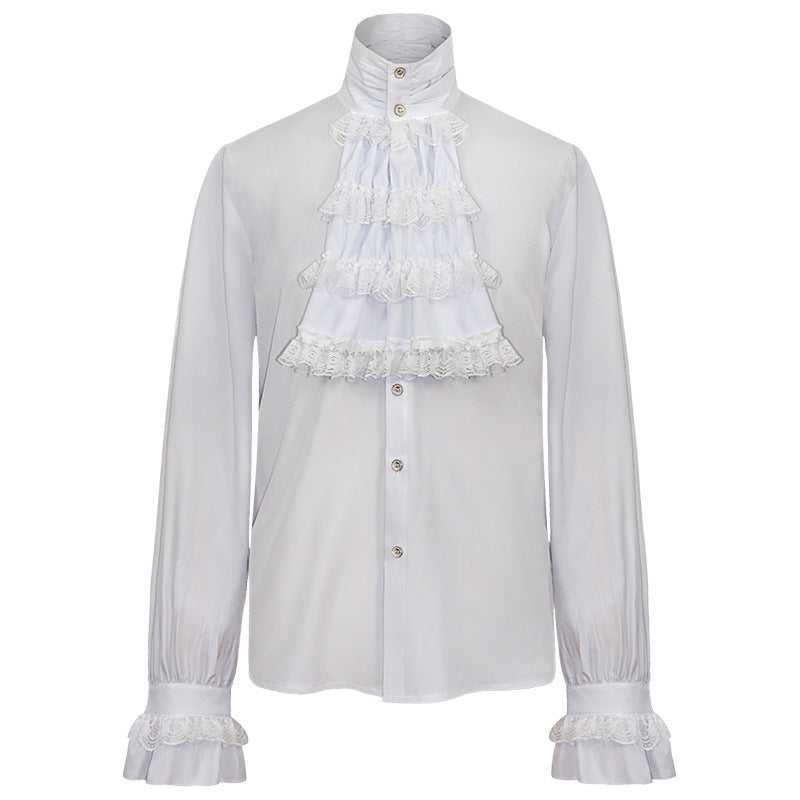 Weißes Herrenhemd mit Jabot