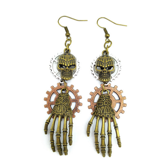 Steampunk-Totenkopf-Ohrringe