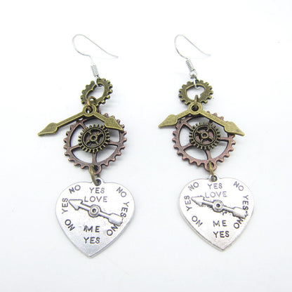 Steampunk-Herzohrringe