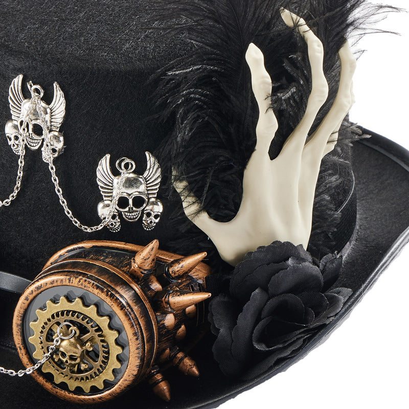 Steampunk-Totenkopfhut