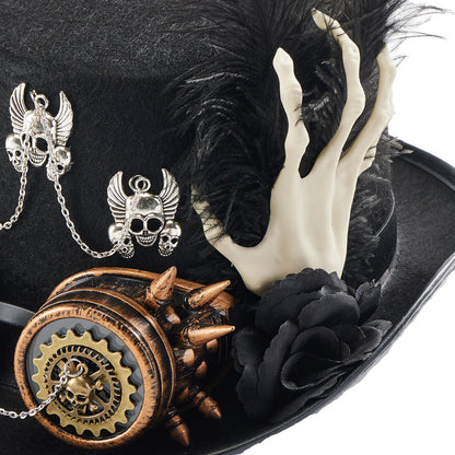 Steampunk-Totenkopfhut