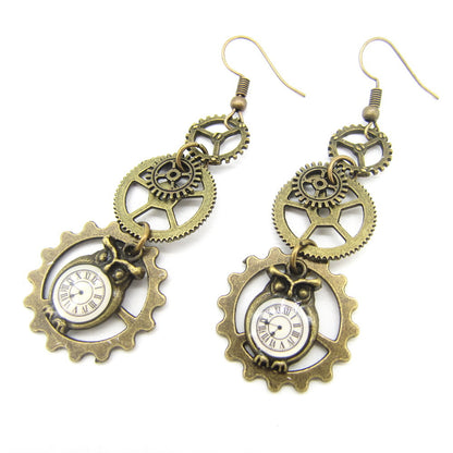 Steampunk-Eulenohrringe