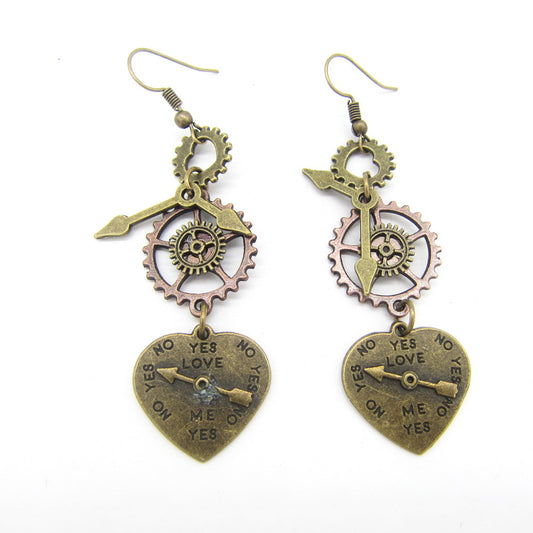Steampunk-Herzohrringe