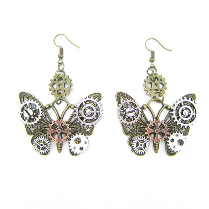 Steampunk-Schmetterlingsohrringe