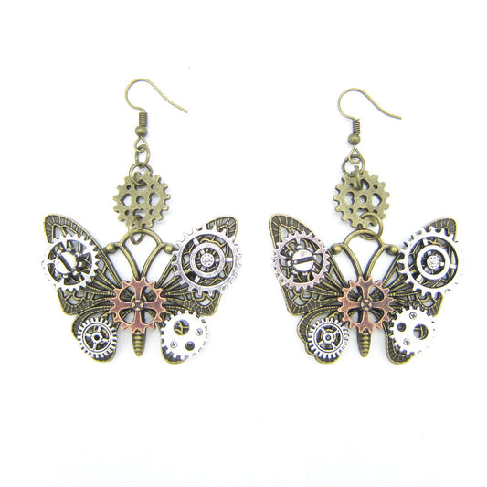 Steampunk-Schmetterlingsohrringe
