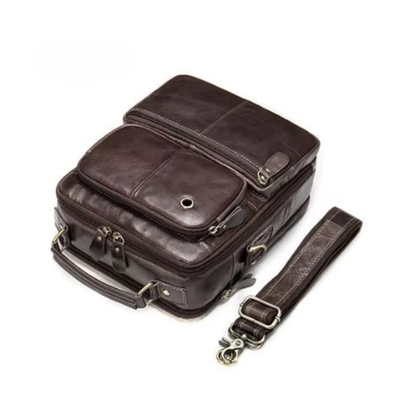 Vintage-Lederschultertasche für Herren