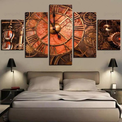 Steampunk-Gemälde mit Uhr