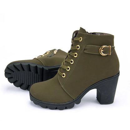 Stiefeletten mit eckigem Absatz