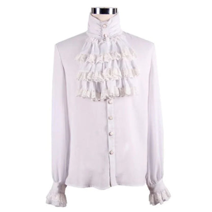 Weißes Herrenhemd mit Jabot