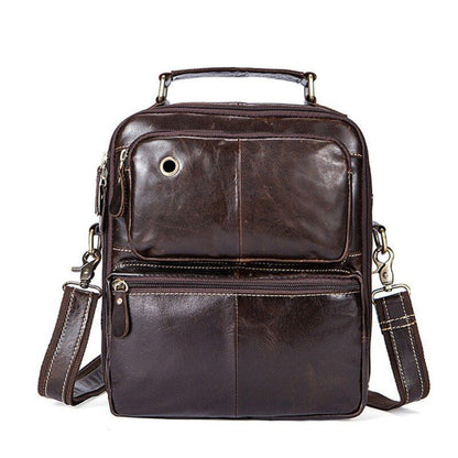 Vintage-Lederschultertasche für Herren