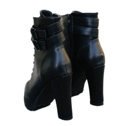 Retro-Ankle-Boots mit hohem Absatz