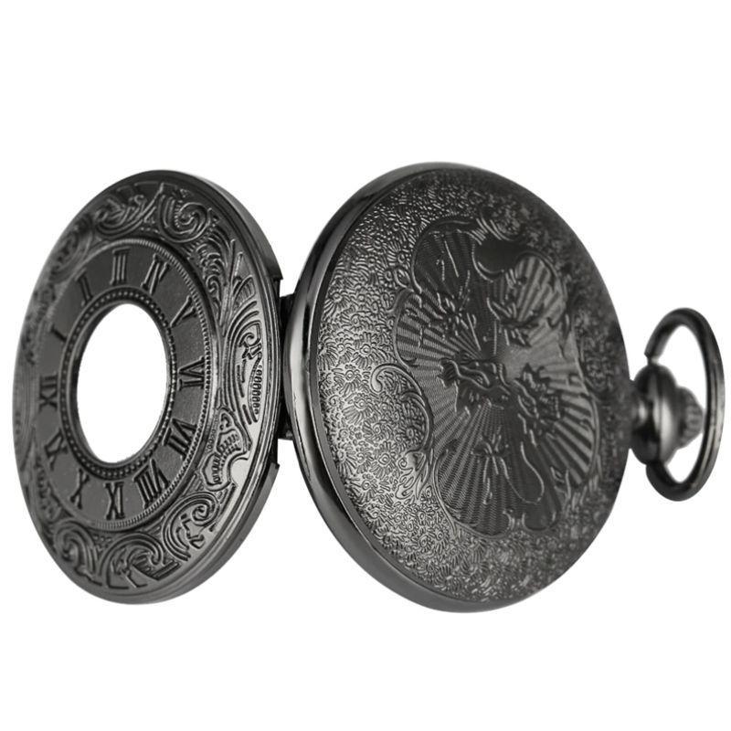 Schwarze Steampunk-Taschenuhr