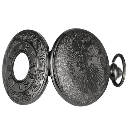 Schwarze Steampunk-Taschenuhr