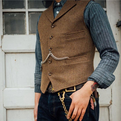 Ärmellose Steampunk-Weste für Herren