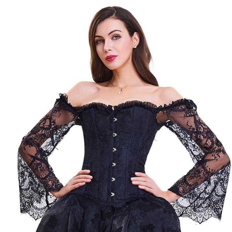 Schwarzes Steampunk-Abendkleid