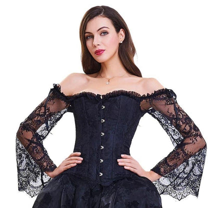 Schwarzes Steampunk-Abendkleid