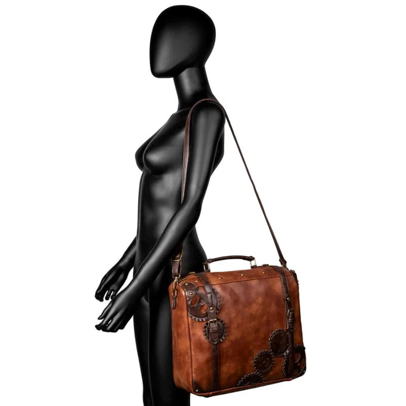 Steampunk-Tasche aus Kunstleder / PU