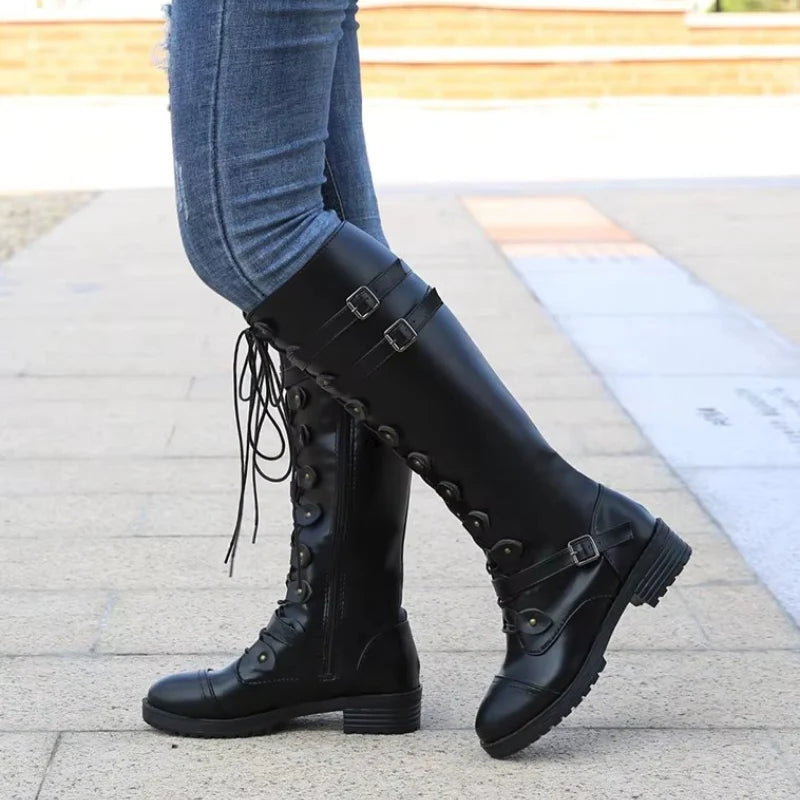 Steampunk-Stiefel ohne Absatz