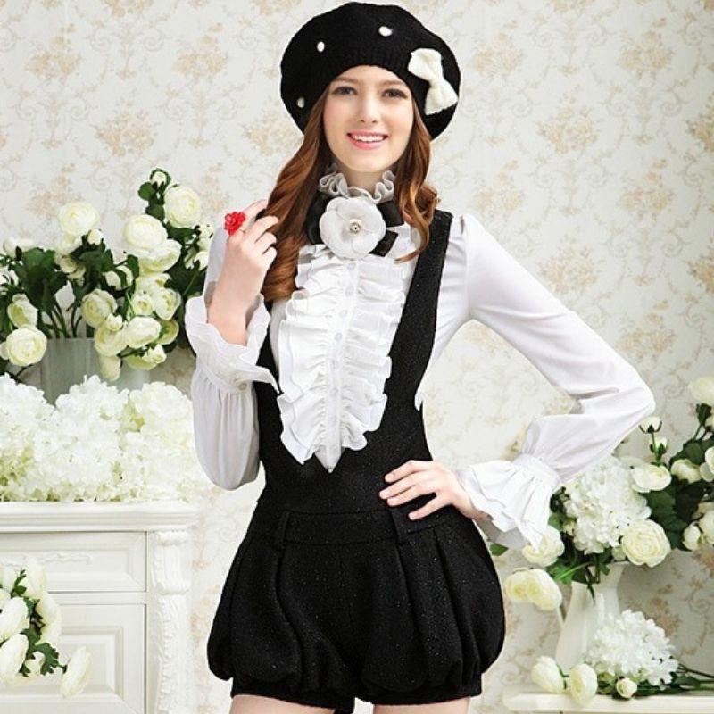 Weißes Steampunk-Damenhemd