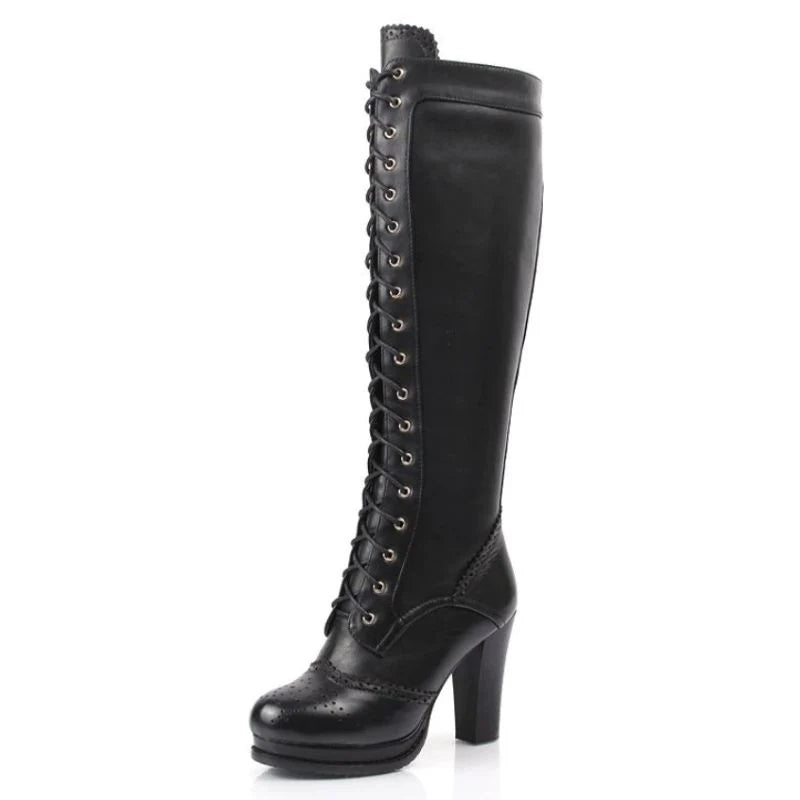 Viktorianische Leder- und Kunstlederstiefel