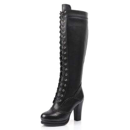 Viktorianische Leder- und Kunstlederstiefel