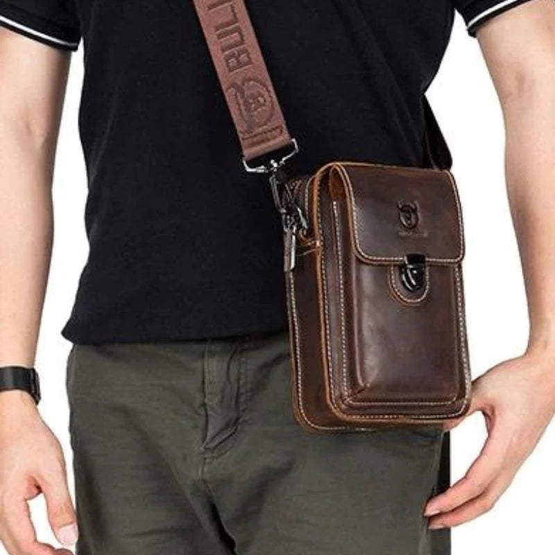 Lederschultertasche für Herren