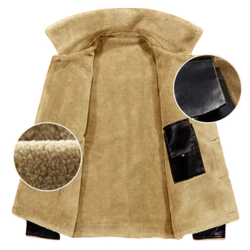 Herren-Fliegerjacke mit Pelzkragen