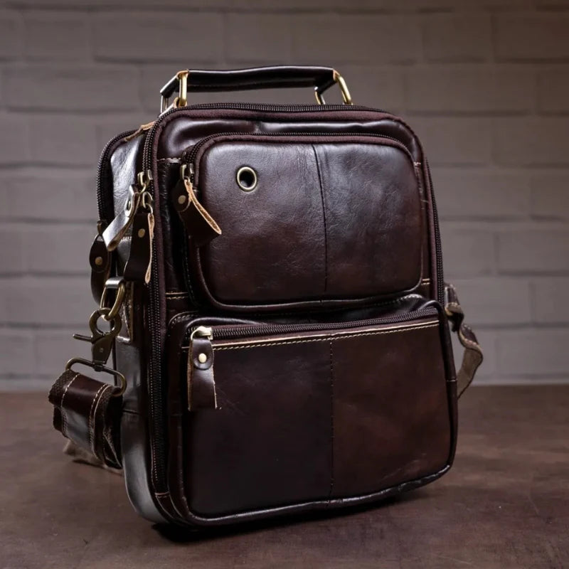 Vintage-Lederschultertasche für Herren