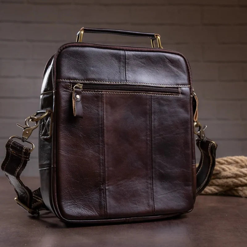 Vintage-Lederschultertasche für Herren